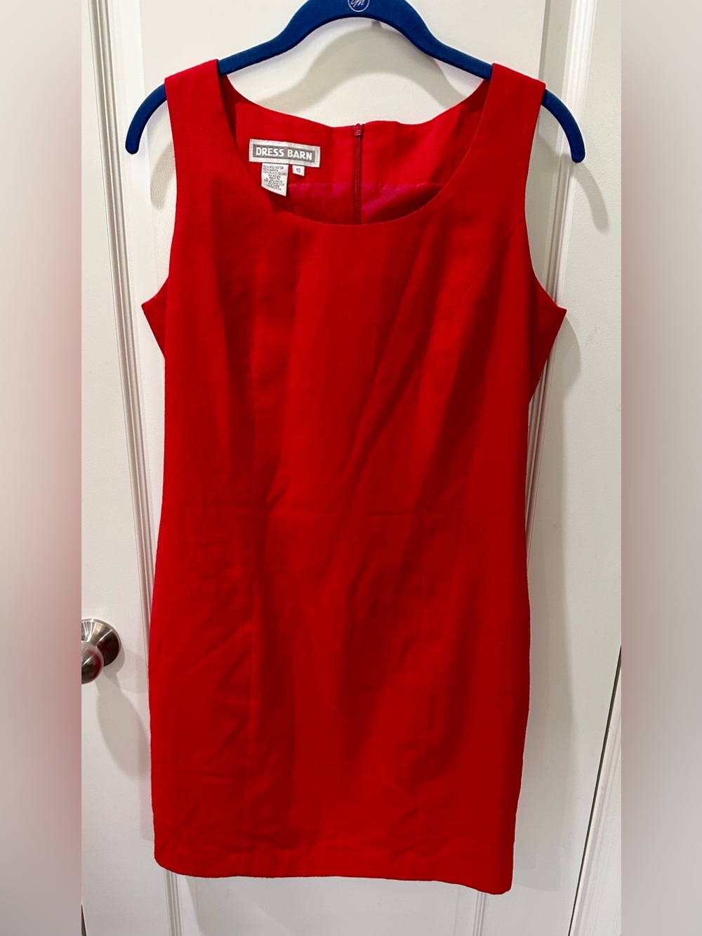 Dress Barn Red Sleeveless Sheath Dress Size 10 Classic Career Cocktail